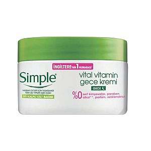 ژل کرم شب آبرسان سیمپل مدل ویتال ویتامین Simple Vital Vitamin